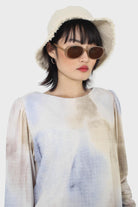 Beige and blue tie dye long sleeved top_11