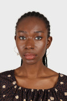 Navy and brown floral leopard smocked blouse_4