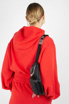 Red cropped hooded sweatshirt - set_3