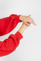 Red cropped hooded sweatshirt - set_6