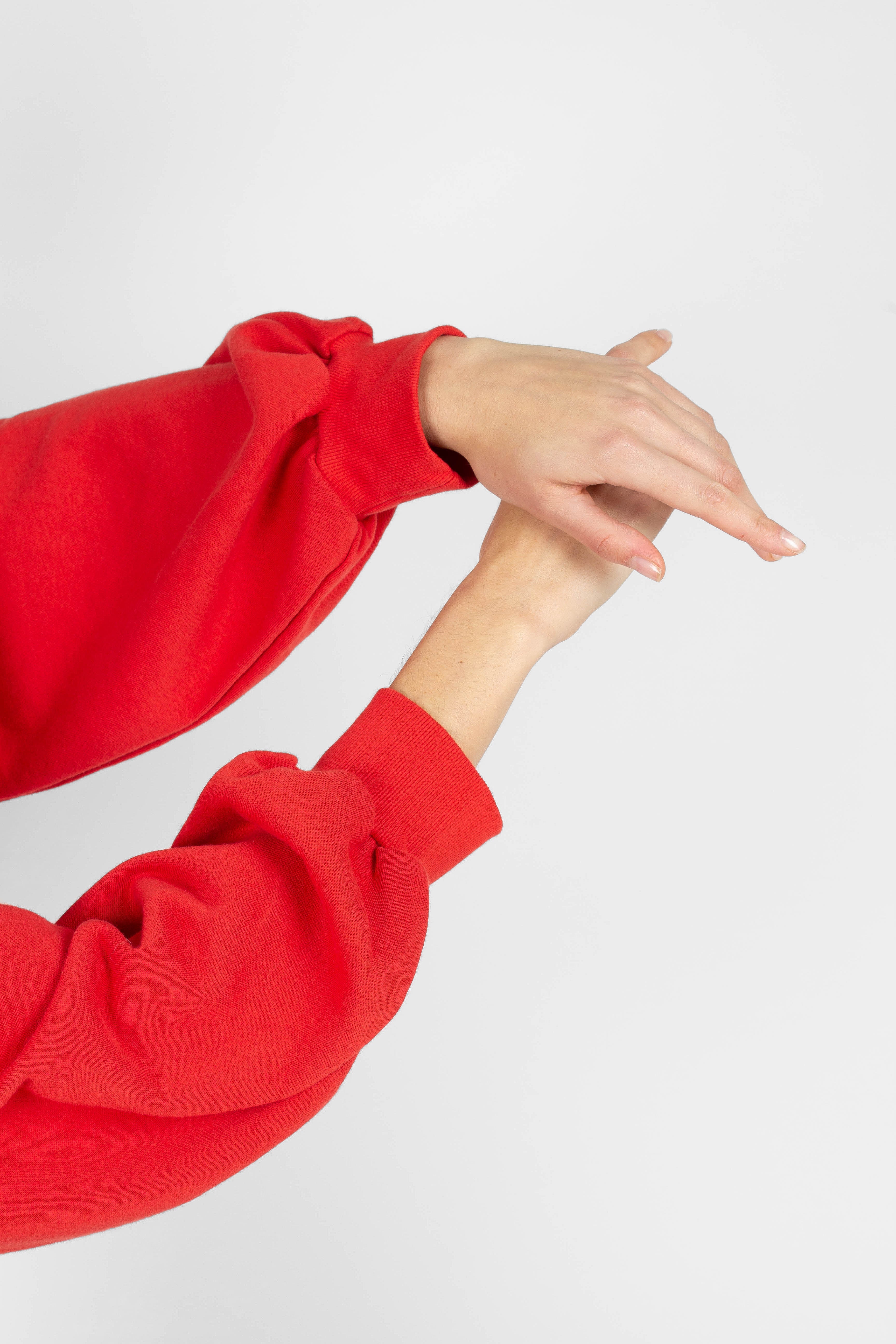 Red cropped hooded sweatshirt - set_6