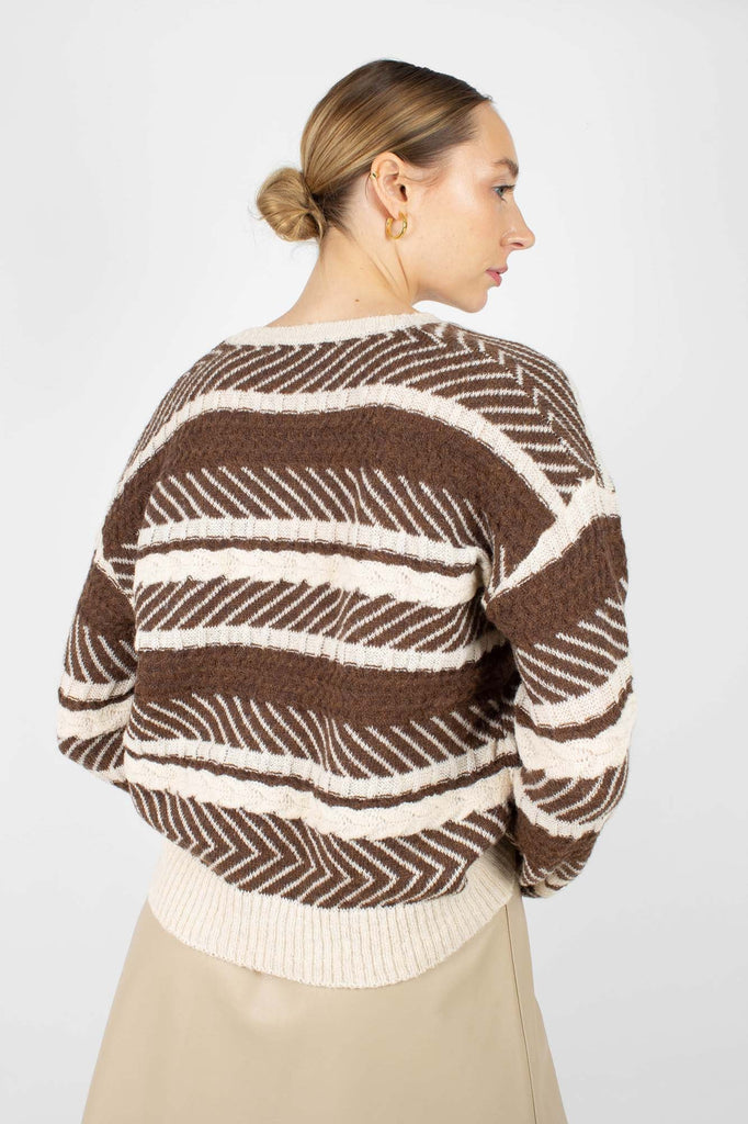 Brown multi patterned wool blend jumper_4