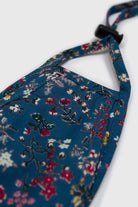 Blue and yellow multi floral pure cotton face mask_1