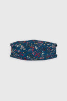Blue and yellow multi floral pure cotton face mask_2