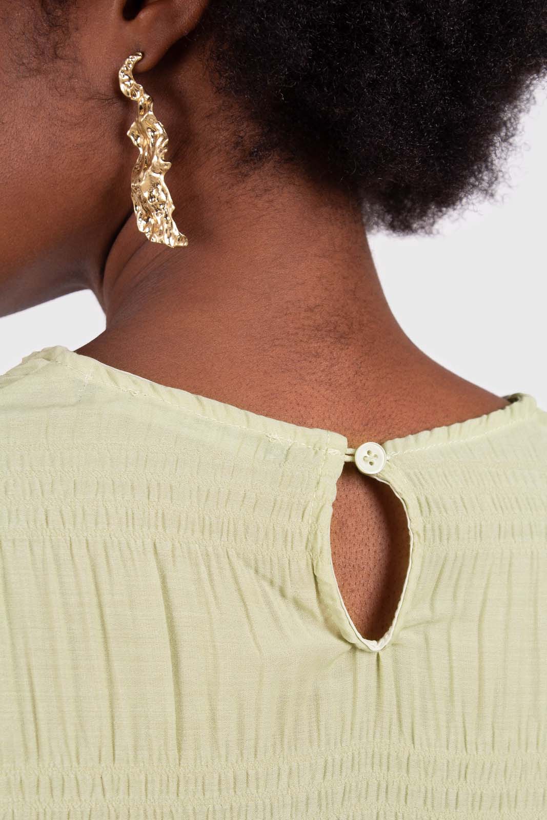 Mint tiered wrinkle long sleeved blouse_7