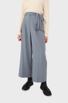 Blue soft belted loose fit trousers_1