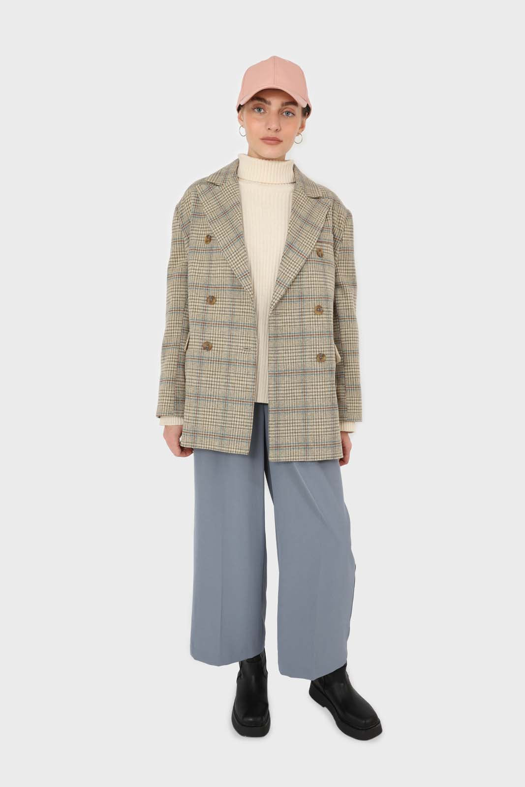 Blue soft belted loose fit trousers_3