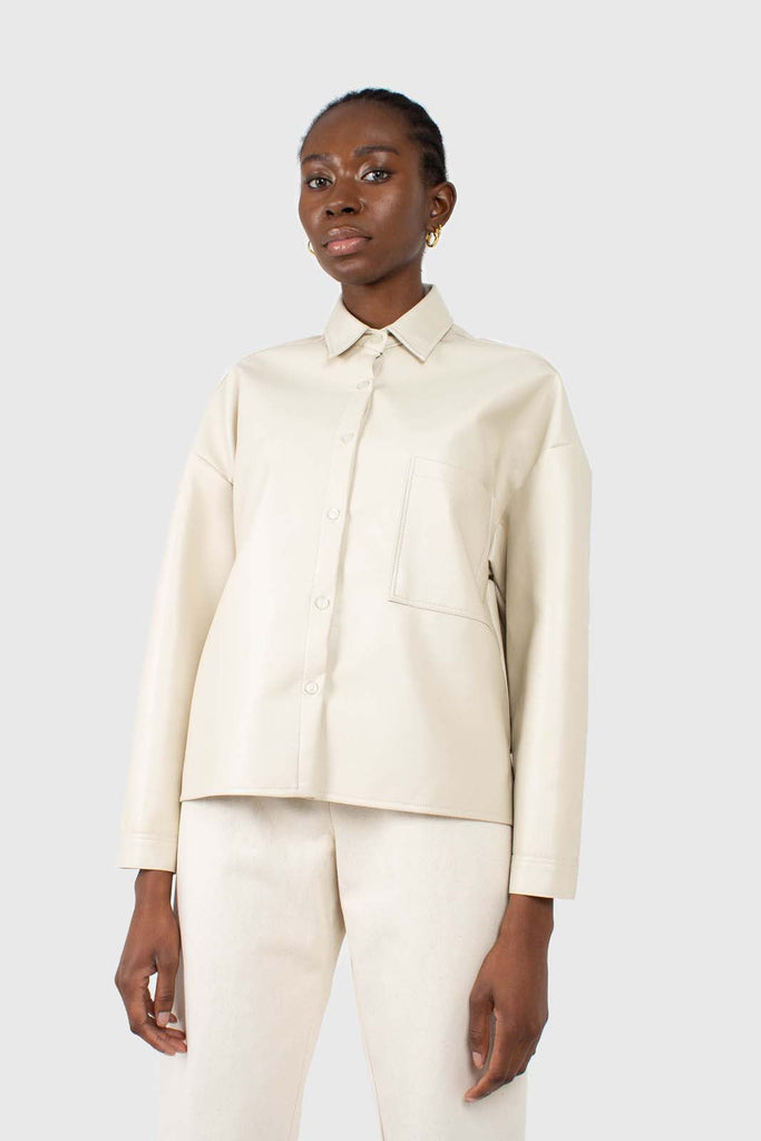 Cream vegan leather oversized shirt jacket_1