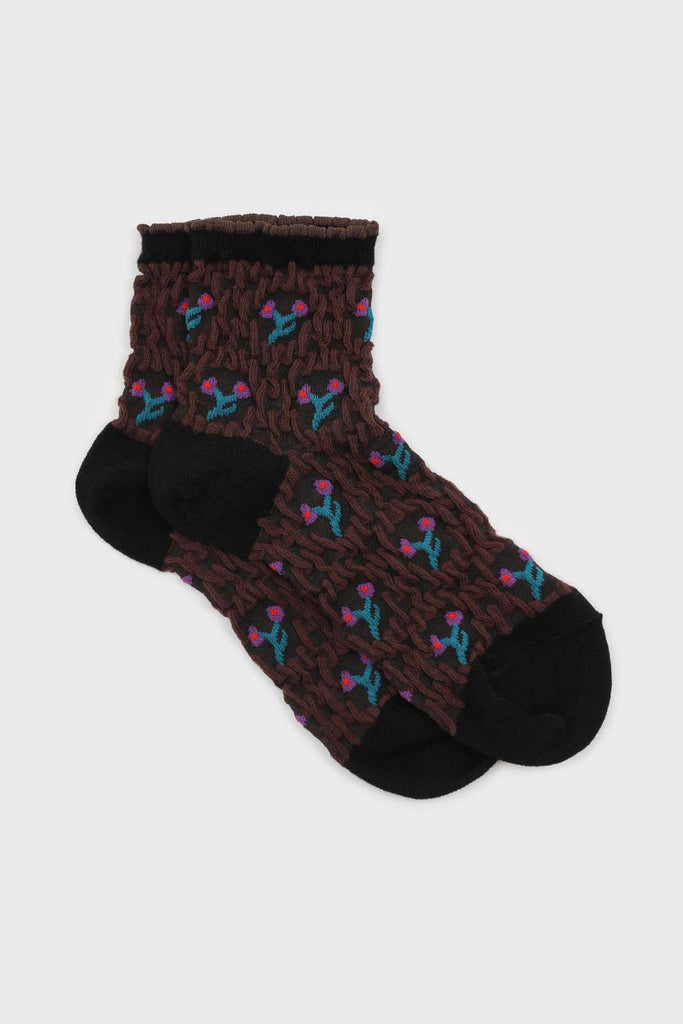 Black and purple cherry textured socks_1