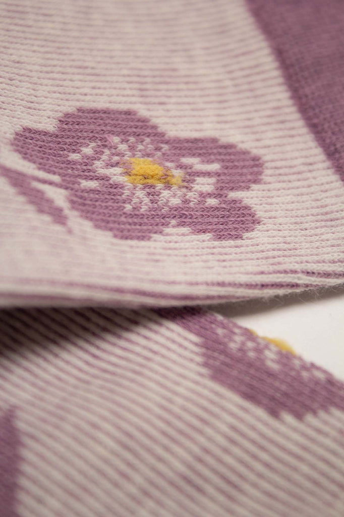 Lilac jacquard flower socks_2