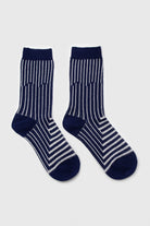 Navy and white geometric socks_4