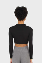 Black and neon ruffle trim cropped top_4