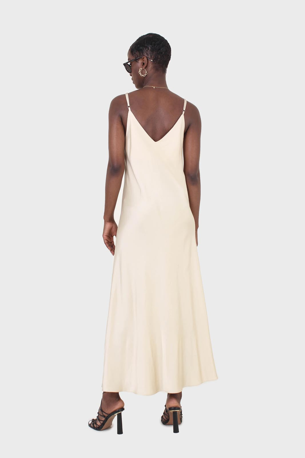 Cream silky spaghetti strap slip dress_2