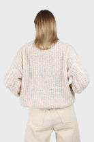 Ivory rainbow fleck oversized balloon sleeve jumper_2