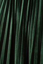Green velvet pleated midi skirt_2