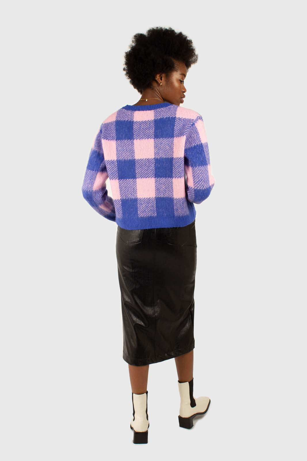 Bright blue and pink block plaid jumper_3