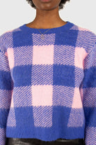 Bright blue and pink block plaid jumper_6