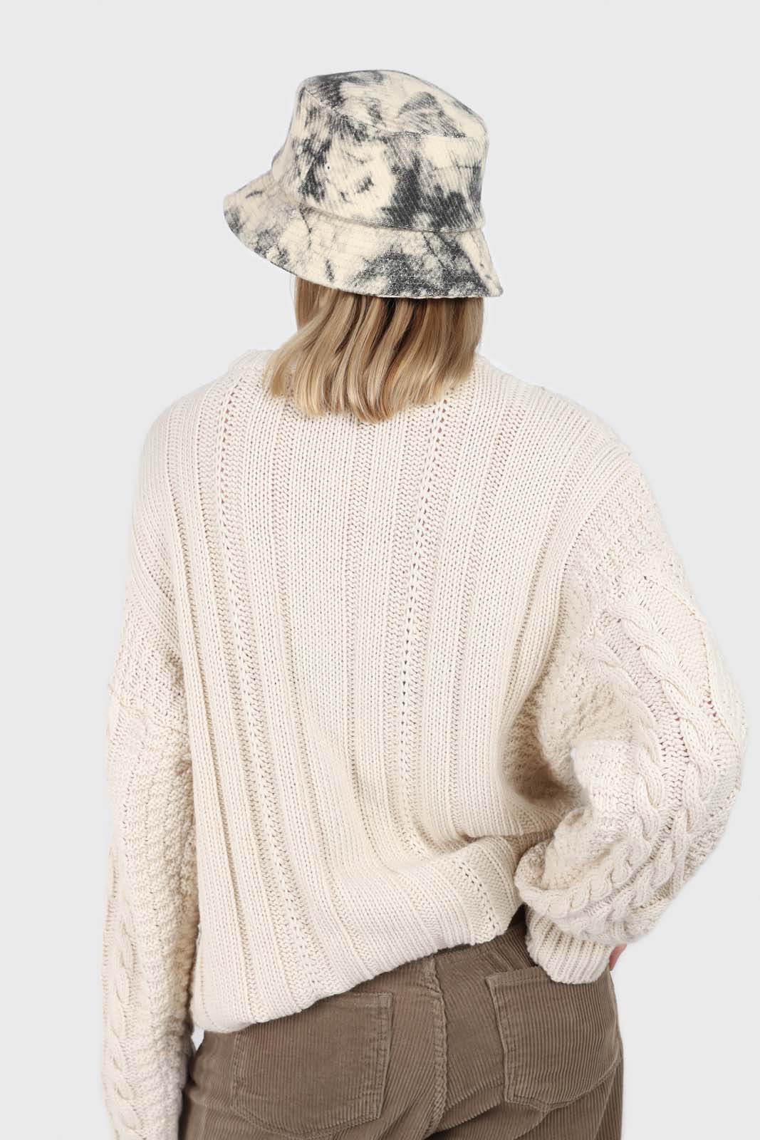 Ivory and black tie dye bucket hat_4