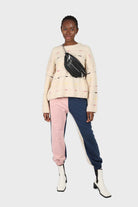 Pink and navy contrast leg sweatpants_2