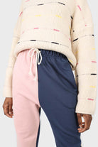 Pink and navy contrast leg sweatpants_4
