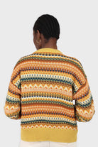 Yellow multi patterned crew neck jumper_6