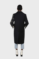 Navy contrast checked panel wool blend coat_5