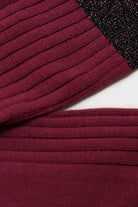 Purple contrast metallic trim socks_2