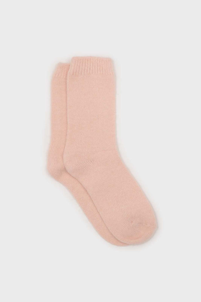 Pale pink angora smooth socks_1
