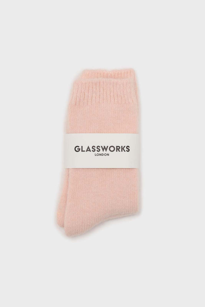 Pale pink angora smooth socks_3