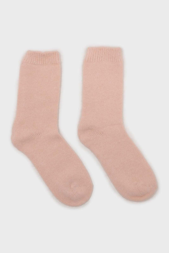 Pale pink angora smooth socks_4