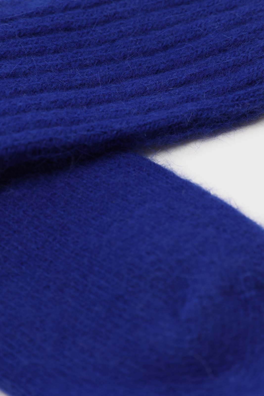 Cobalt blue angora ribbed socks