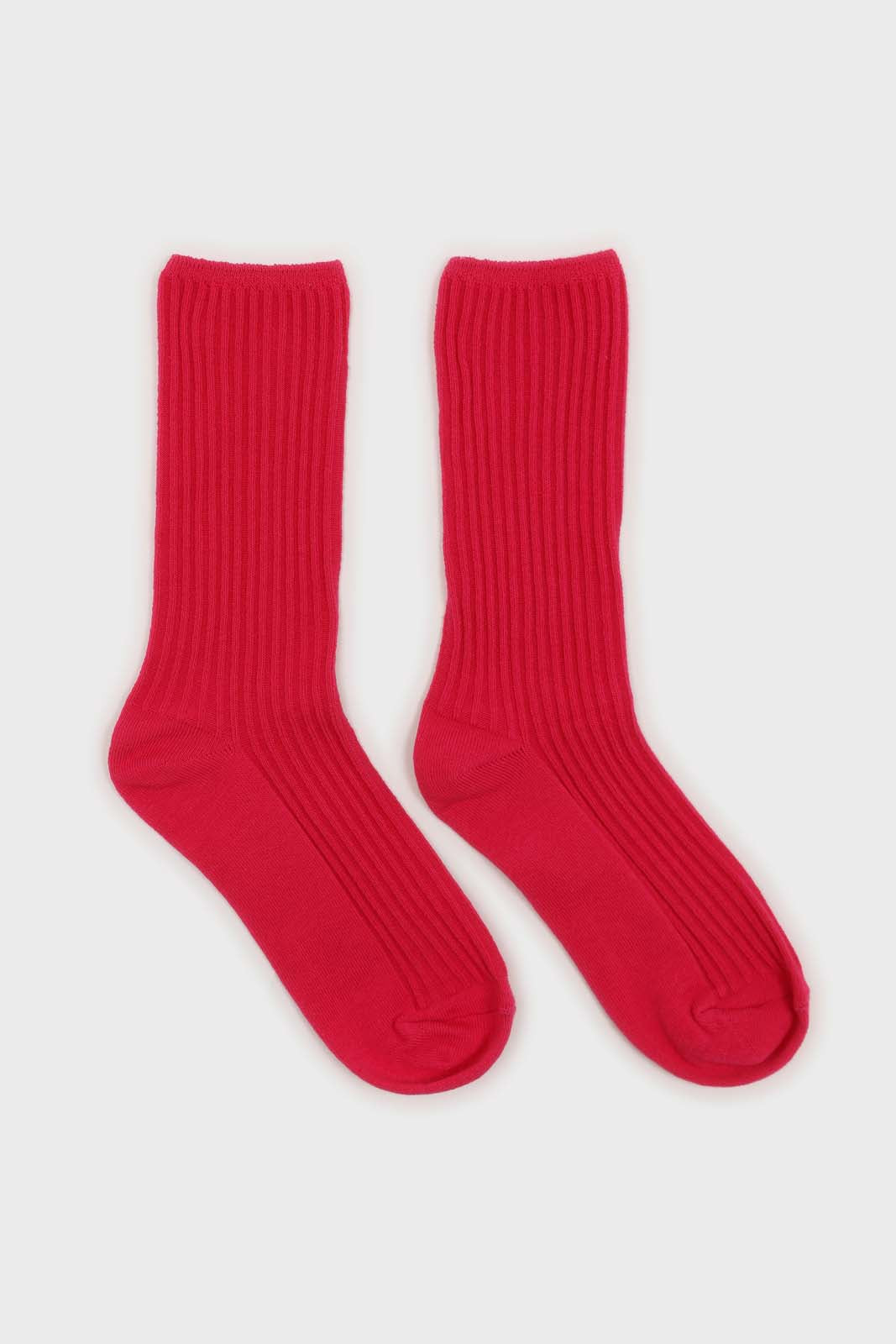 Hot pink long ribbed socks_4