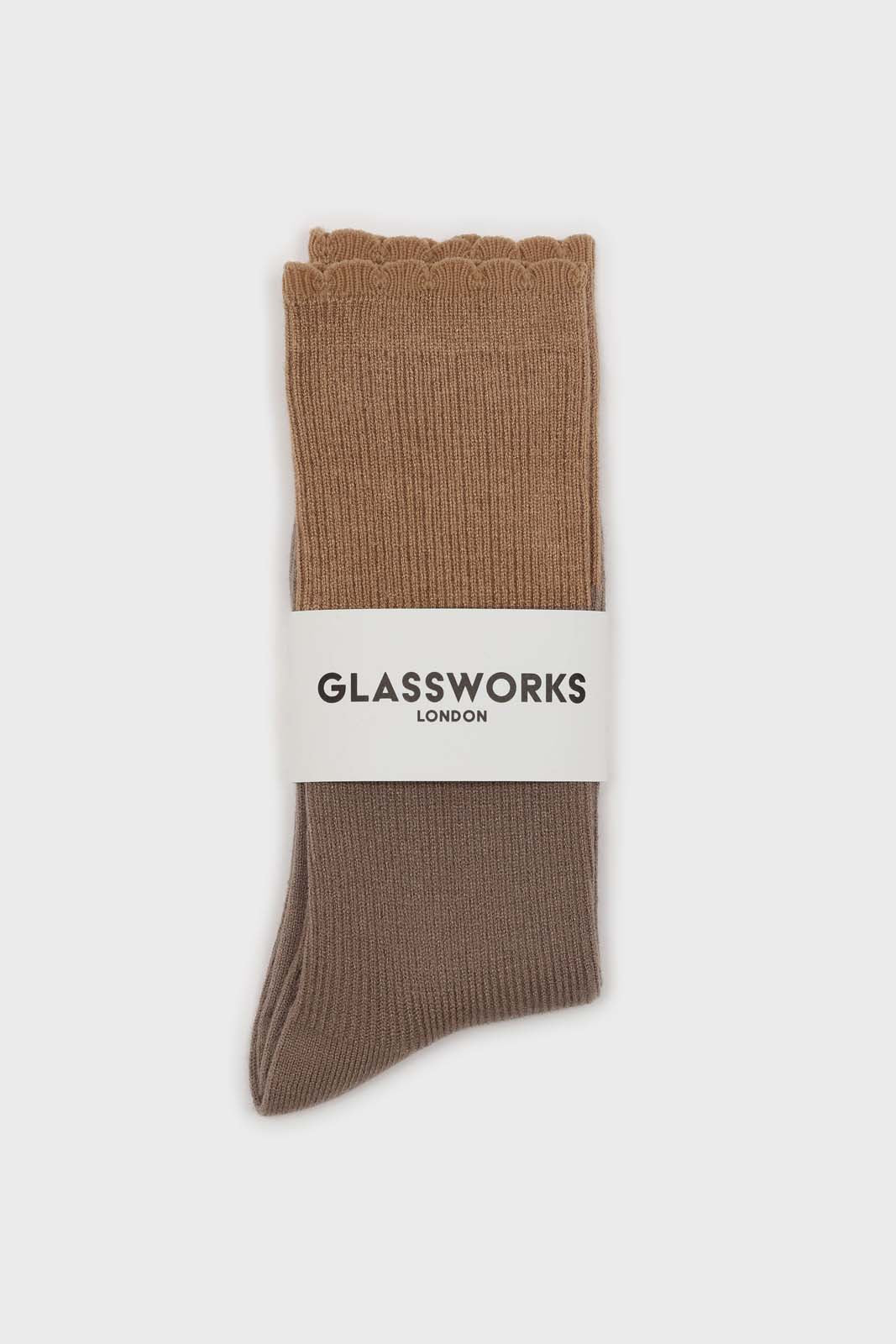 Cocoa and beige colorblock long socks_3