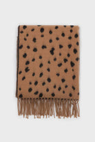 Camel and black leopard intarsia scarf_1