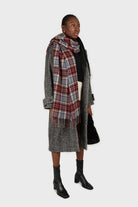 Blue and burgundy classic plaid scarf_5