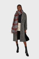 Blue and burgundy classic plaid scarf_4
