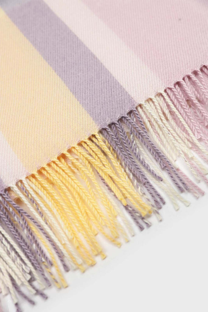 Lilac and pale yellow pastel checked scarf_4