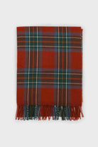 Deep orange bold plaid scarf_1