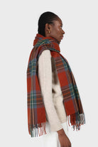 Deep orange bold plaid scarf_2