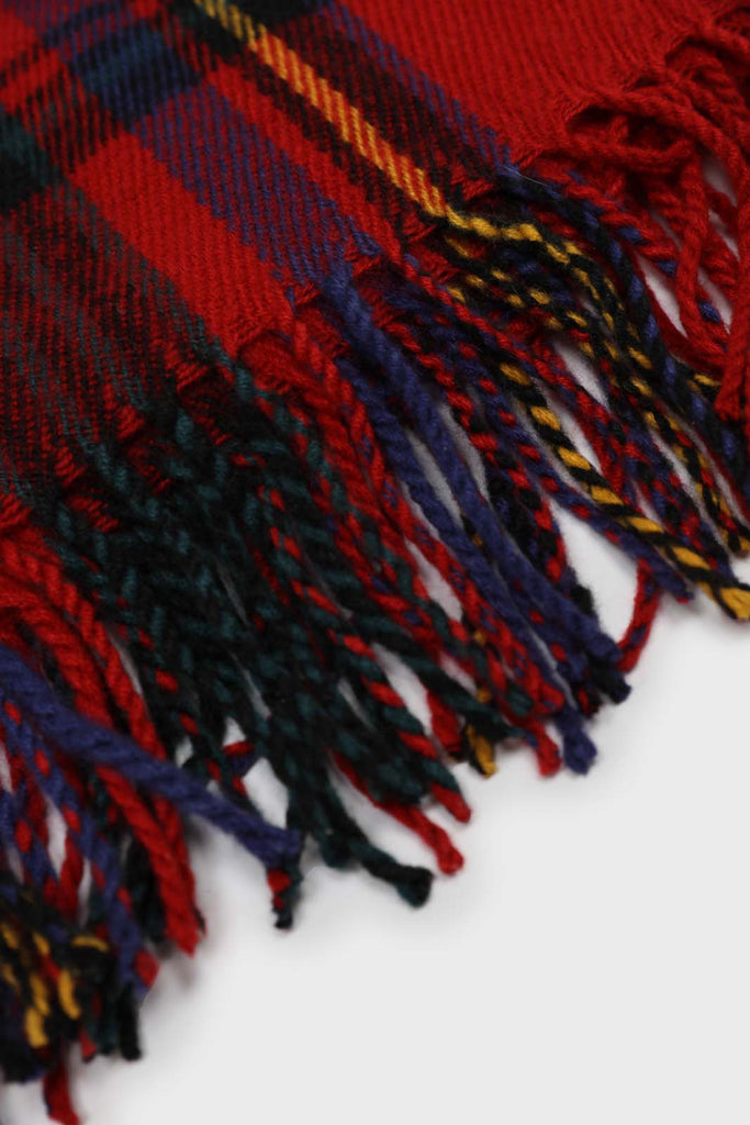 Red and blue bold plaid scarf_3