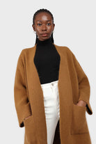 Camel thick angora sweater coat_6