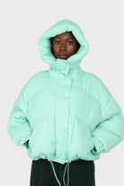 Mint green hooded thick puffer jacket_6