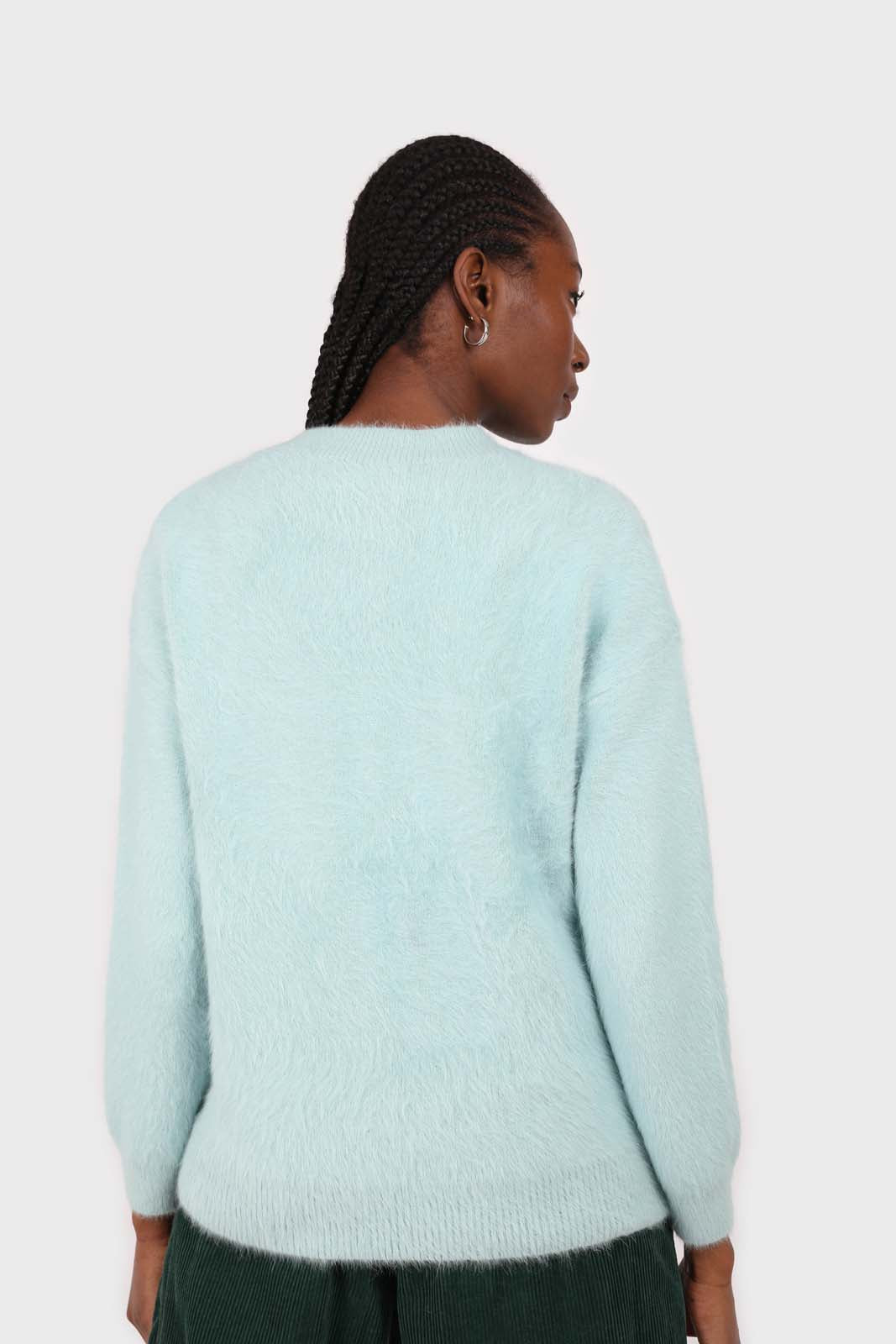 Mint angora furry crew neck jumper_3