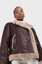 Brown and beige faux fur biker jacket_3