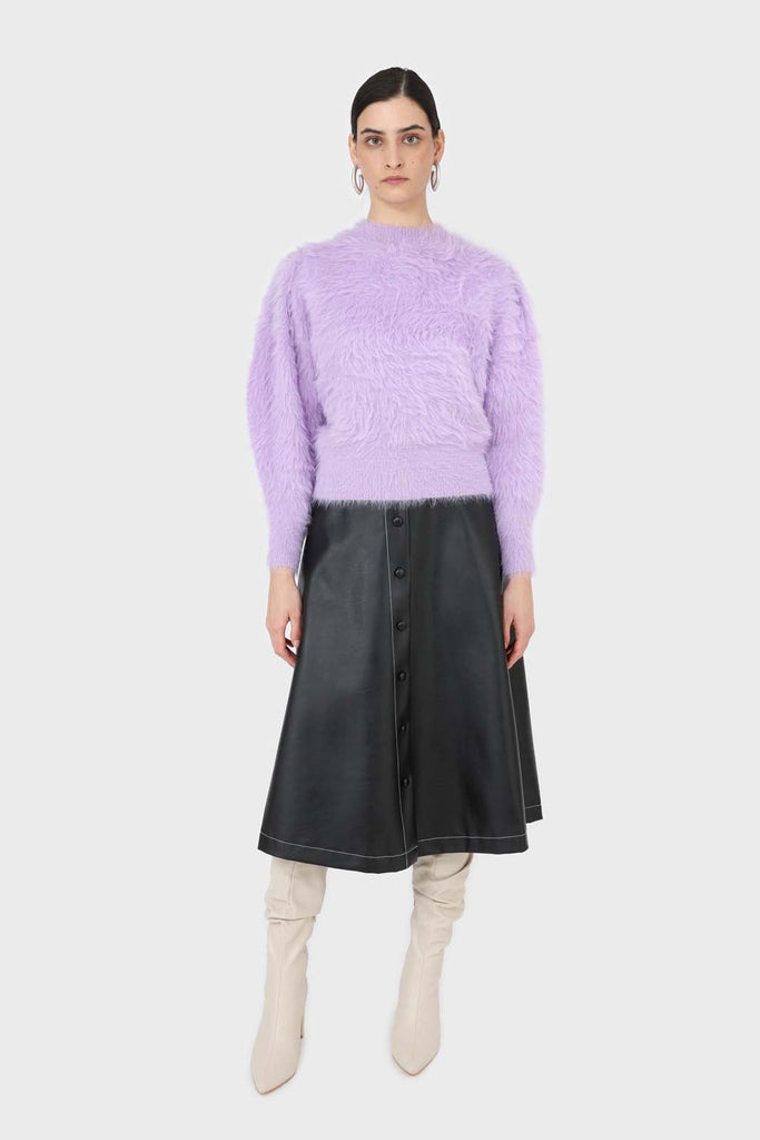 Violet ultra fuzzy puff sleeved jumper_2