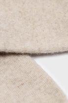 Oatmeal smooth wool long socks_4
