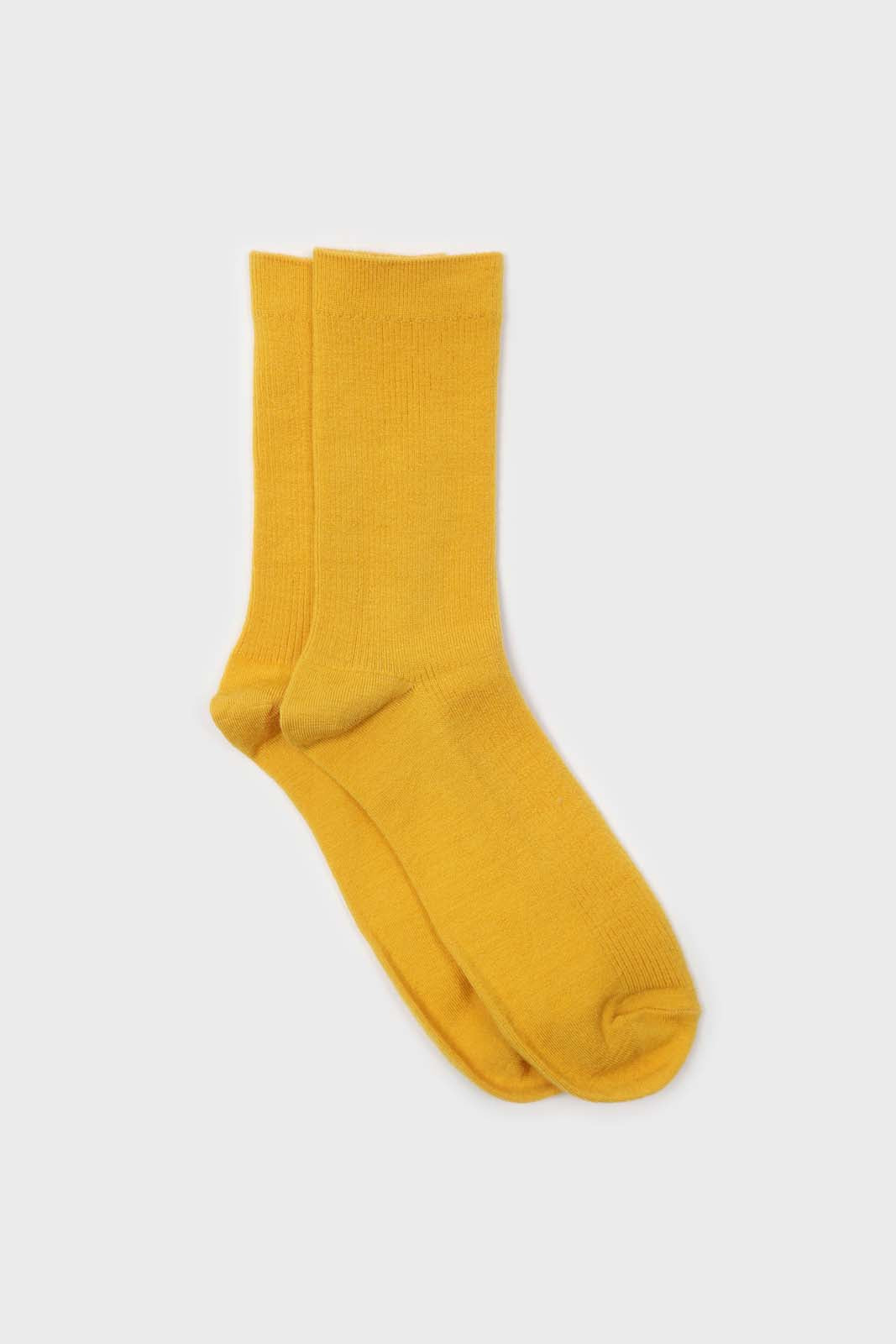 Yellow merino wool socks_1
