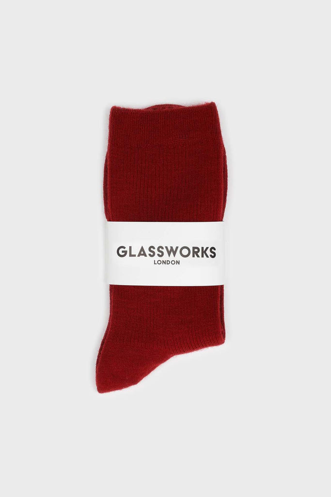 Deep red merino wool socks_3