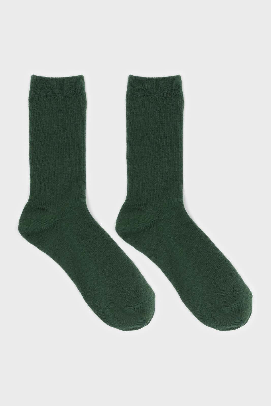 Deep green merino wool socks_4