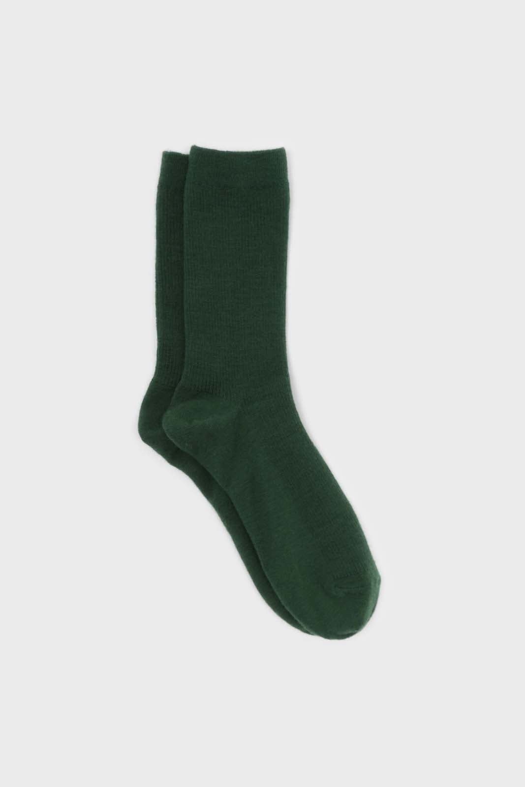 Deep green merino wool socks_1